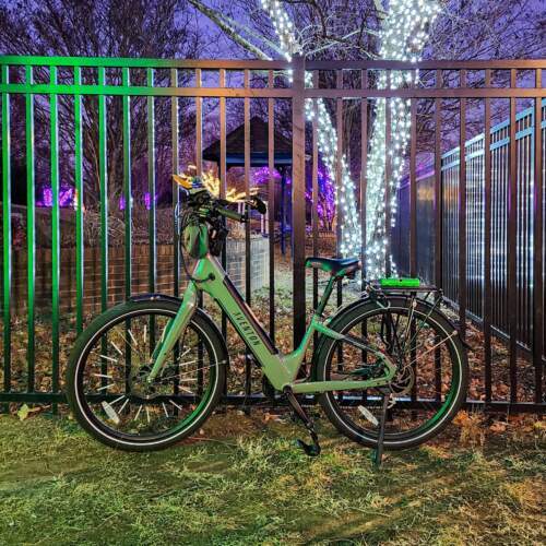 Iron Fence with bike in front